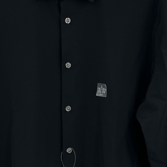 JF J Ferrar black button down stretch dress shirt size large - Picture 10 of 10